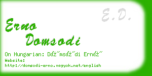 erno domsodi business card